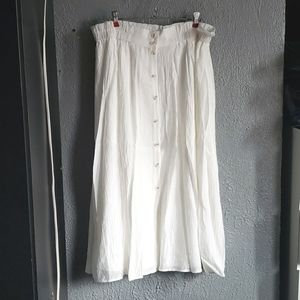 H&M L Midi Skirt White